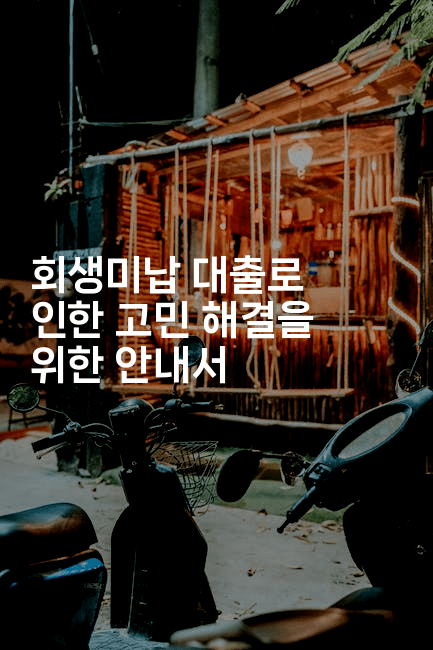 회생미납 대출로 인한 고민 해결을 위한 안내서